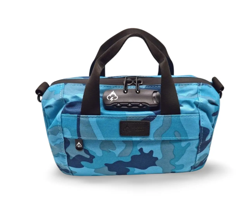 Safely Smell Proof Mini Duffle Bag with Anti-Theft Lock Powered by FireBar Labs